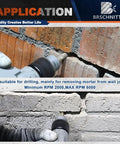 Pro Grade Carbide Brick Mortar Grout Cutter Bit, 10 mm Diameter By 25 mm Length, Hex Shank For Hand Drill in use on masonry