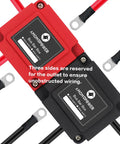Rig Ready Beefed Up 400Amp 12 To 48Volt Tin Plated Copper Bus Bar With Eight M10 Studs For Hassle Free Battery Junction Independent Solar Build in red and black.