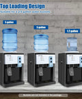 Desktop Water Dispenser With Hot And Cold Settings, Top Loading Countertop Water Cooler For Home And Office, Fits 1.1 To 4.9 Gallon Bottles