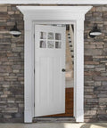 White door with Coastal Matte Black Exterior Door Knob With Lock Easy Install And Adjustable Latch From 2-3/8 To 2-3/4 Inches Brass