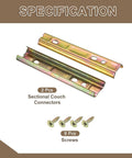 Keep Your Sectional Locked Tight With Zero Sliding Around Using These Tough As Nails Zinc Plated Interlocking Connectors And Installation Screws For Reliable Furniture Assembly, 2 pcs sectional couch connectors and screws.