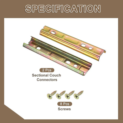 Keep Your Sectional Locked Tight With Zero Sliding Around Using These Tough As Nails Zinc Plated Interlocking Connectors And Installation Screws For Reliable Furniture Assembly, 2 pcs sectional couch connectors and screws.