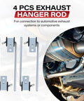 4 Pack Beefy Heavy Duty Exhaust Hanger Rods Three Eighths Inch By Ten Inch Universal Muffler Hanger Set Visible on Car System