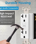 Fifty Pack Of Twenty Amp GFCI Wall Outlets Deliver Solid Shock Defense With Rapid Trip Circuit Led Status Display UL Approved Safe Home Wiring Straight Shooter Design showcasing durable polycarbonate housing.
