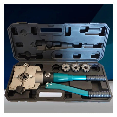 Workhorse Heavy Duty Hydraulic Pipe Clamp Tool For Repairs And Crimping Hose Crimp Tool For Air Conditioning Systems 50 MPa High Pressure Versatile Pipeline Clamping Kit With Pro Grade Build For Quick Fixes in case with dies
