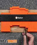 Contour Gauge Tool For Woodworking And DIY With Lock, Pro Grade Shape Duplicator in use for tracing shapes on wood