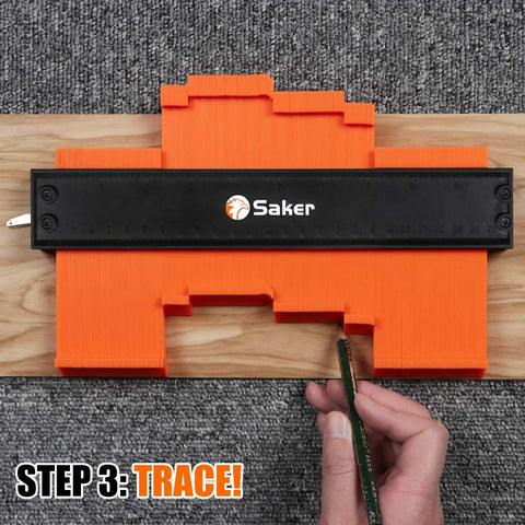 Contour Gauge Tool For Woodworking And DIY With Lock, Pro Grade Shape Duplicator in use for tracing shapes on wood