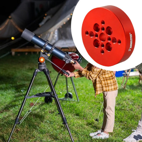 Rock Solid Metal Telescope Mount Bracket With Sturdy Saddle Clamp For Easy Astronomy Setup in use during a field observatory.