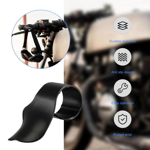 Game Changing Motorcycle Throttle Assist For 7/8 Inch Handlebars With Cruise Control Aid Black Accelerator Rest viewed from above.