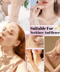 Magnetic Jewelry Clasps And Extenders Set In Gold And Silver 24 Piece Layering Clasp Kit For Necklaces Bracelets And Anklets displayed on models