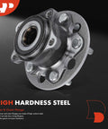 Front view of a rear left and right wheel bearing and hub assembly for Toyota Camry 2018 2020 AWD and RAV4 2019 2021 AWD.