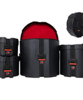 Drop Dead Tough Roto Molded Drum Case Set For Full Five Piece Kit Fits 10 12 14 16 22 Inches includes secure snare box and weatherproof shell.