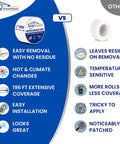 Comparison of 2 Inch By 196 Feet Long White Vapor Barrier Tape For Garage Door Sealing And Crawlspace Upgrades against other tapes.