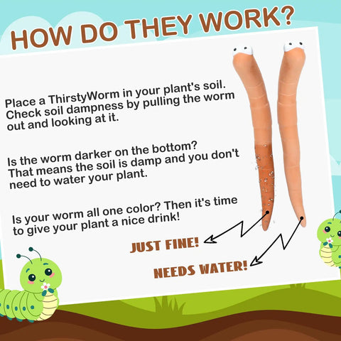 12 Pack Ceramic Water Sensor Worms For Plants Moisture Monitor Garden Tool Cute Plant Decor And Humidity Meter For Potted Houseplants Easy Soil Check Perfect Gift For Green Thumbs And Garden Lovers, brown worm pair