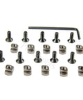 Badass Mlock Rail T Nuts And Screws Set Black 4140 Steel Hardware for Quick Accessory Swaps with screws and tools.