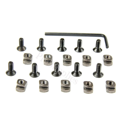 Badass Mlock Rail T Nuts And Screws Set Black 4140 Steel Hardware for Quick Accessory Swaps with screws and tools.