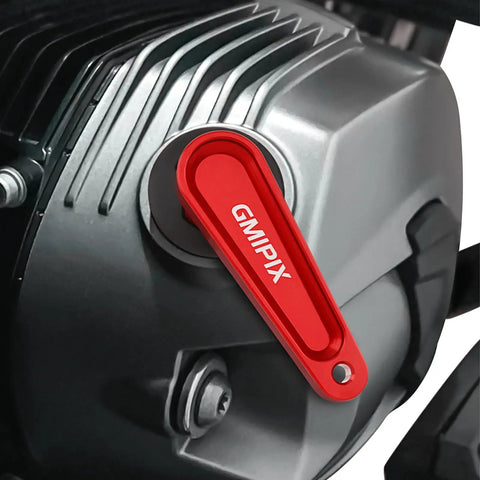 Oil Filler Cap Removal And Installation Tool For BMW R Series Motorcycles R1200GS RT R1200R S ST And R1250GS R1250R RS R1250RT No Fuss Oil Cap Swap Wrench Red For All Years installed on engine