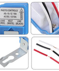 Close-up of Six Pack 12V Photocell Switch No Brainer Auto On Off Light Sensor Rainproof Photoswitch 10A Intelligent Sensor components