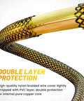 Close-up of High-quality nylon braided wire cover for Heavy Duty 22 Foot Trailer Wiring Harness With Slick Wishbone Adapter.