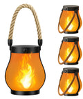 Gen2 Solar Lanterns Outdoor With Ultra Real Flame, USB And Solar Dual Charging, showing a lifelike flame effect and rope handle