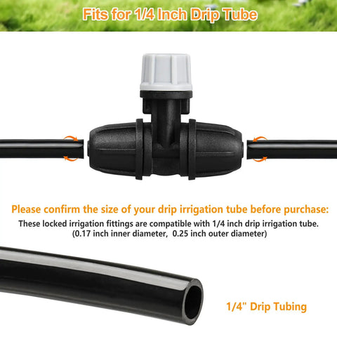 Upgraded Locked Micro Spray Irrigation Drippers 25 Pieces Kit With 3 Way Atomizing Nozzles For One Quarter Inch Tubing Barbed Emitters