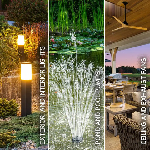Programmable And Astronomical Timer Switch For Lights And Motor Loads With Neutral Wire Required Single Pole Or Three Way White Ivory And Light Almond Faceplates used for exterior lights, pond pumps, and ceiling fans
