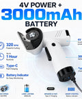 Built Tough Cordless Electric Cutter With 4V Motor And 3000mAh Battery showing battery and power features for cutting performance.