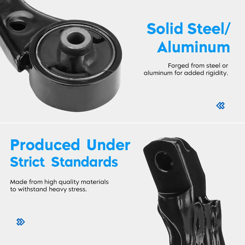 Honda CRV Front Lower Control Arm Kit With Ball Joints And Sway Bar End Links For 2002 To 2006 6 Piece Suspension Set K640399 K640400 K80223 K90454 K90455 Left And Right, solid steel/aluminum control arm close-up