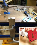 Locking Pliers Mounting Plate For Secure Workholding On Your Workbench Heavy Duty Aluminum 6061 Alloy Vise Jig In Red installed on workbench