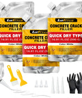 Self Leveling Concrete Crack Filler for Driveways and Patios Fast Drying Cement Repair Makes Quick Work of Gnarly Cracks Self Smoothing Formula No Mess No Hassle Pro Quality Compound 3 Pack with application tools.
