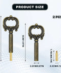 2 Pack Solid Brass Lamp Switch Knobs Retro Key Style Turn Handles Universal Fit sizes 6.5cm and 5cm for vintage decor