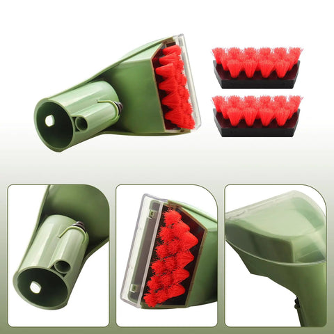 Tough Stain Brush Tool Replacement For Little Green Machine Fits Portable Carpet And Upholstery Cleaners Compatible With 4075 2513E And Other Similar Models Must Have For Messy Spills displaying front and side view.