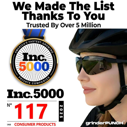 Cyclist wearing Built In Bifocal Safety Sunglasses With Magnifier For Reading And Work ANSI Z87 Impact Resistant Sun Readers