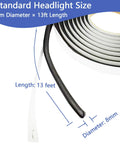 Heavy Duty Butyl Tape Sealant For Headlights And Tail Lights, 8mm diameter and 13 feet length rolled for easy application.