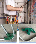 Lwuey Steel Pipe Bender Port Aluminum Cast Tube Bending Tool Conduit Hand Benders with bent metal tubing for electrical work.