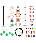Sensory Path Floor And Wall Decals Set Of 9 Vinyl Designs For Classrooms And Daycares, Kid-Friendly showcasing various decal designs.