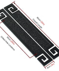 Two Sided Stainless Steel Barn Door Pull Handle For Interior And Exterior Use Oriental Traditional Style in black with dimensions