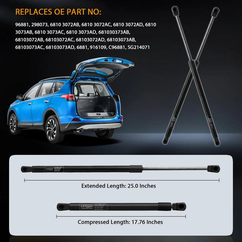 Jeep Cherokee Rear Hatch Gas Struts Replacement For 2014 2015 2016 2017 2018 2019 Heavy Duty Liftgate Support details shown