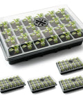 24 Cell Seed Starter Tray With Dome For Easy Seed Starting, 5 Pack 2 Inch Plug Trays Totaling 120 Cells, clear dome cover