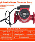 Heavy Duty Water Circulator Pump 115V 1/6HP 3 Speed Quiet Design For Hydronic And Radiant Floor Heating Fan Coil Solar Thermal Systems Real Workhorse Flow Zero Drama Setup, cast iron, top view.