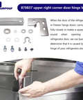 Refrigerator Top Right Door Hinge Kit Replacement Part For Fixing Doors That Will Not Close, Sagging Doors, And Opening Noise