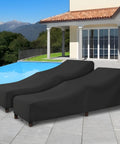 Waterproof Patio Chaise Lounge Cover Two Pack For Outdoor Loungers And Patio Furniture Keeps Your Chairs Dry And Protected With A Handy Storage Bag Fits Up To 78 Inches Long By 28 Inches Wide By 26 Inches High Black on outdoor patio