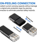 50 Pcs LED No Solder No Strip Terminal Block D3 Interchangeable Plug and Play Connector shown in multiple views with docking type
