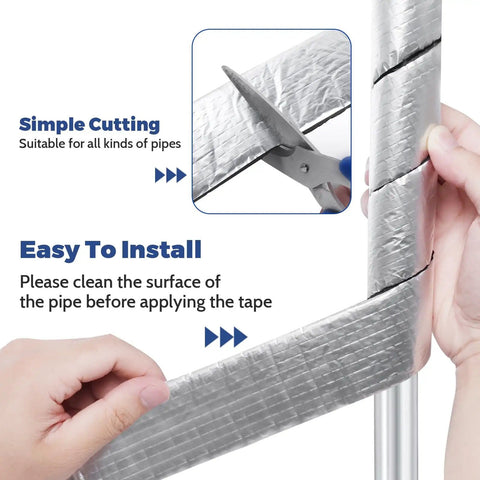 2 Inch Wide Pipe Insulation Wrap Roll 33 Feet Self Adhesive Foam Tube For Outdoor Water Pipes And AC Lines Winter Freeze Protection
