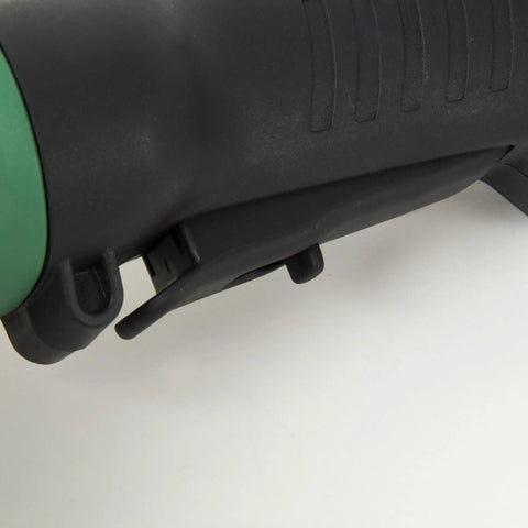 Close-up of paddle switch on Beefy 4.5 Inch Angle Grinder With 10.5 Amp Motor, highlighting ergonomic design.