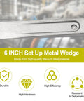 Image of a 6 Inch Steel Wedge For Setup And Leveling In Welding Planers Shapers Milling Machines And Similar Equipment High Precision Durable Steel Wedge For Pipe Fitting Alignment And Assembly 1 Pack made from titanium steel with high hardness and efficiency.