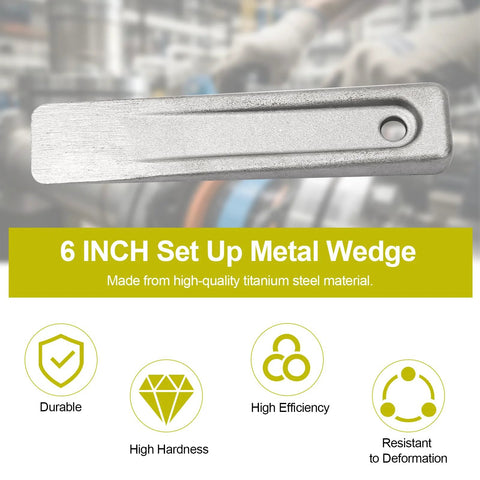 Image of a 6 Inch Steel Wedge For Setup And Leveling In Welding Planers Shapers Milling Machines And Similar Equipment High Precision Durable Steel Wedge For Pipe Fitting Alignment And Assembly 1 Pack made from titanium steel with high hardness and efficiency.