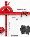 Precision Adjustable Miter Gauge For Table Saw With Solid Aluminum Fence And Smooth Ball Bearing Slide For Dead Straight Crosscuts, 420mm length.