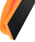 Push Block And Push Stick Safety Set For Woodworking, 5-Piece, ergonomic orange handle with black EPDM pad close-up