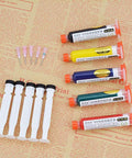Must Have Pro Grade Five Color UV Curable Solder Kit With Five Needles And Five Plastic Tube Pistons For PCB Protection